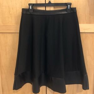 BOGO NEW Forever 21 Zip Back Faux Leather Trim Skater Swing Skirt 50s Style L